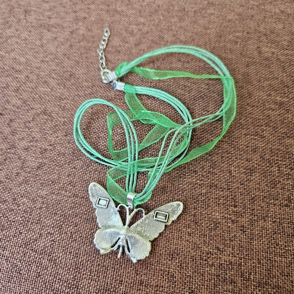 Whimsical Charmed Butterfly Ribbon Necklace - Picture 7 of 7